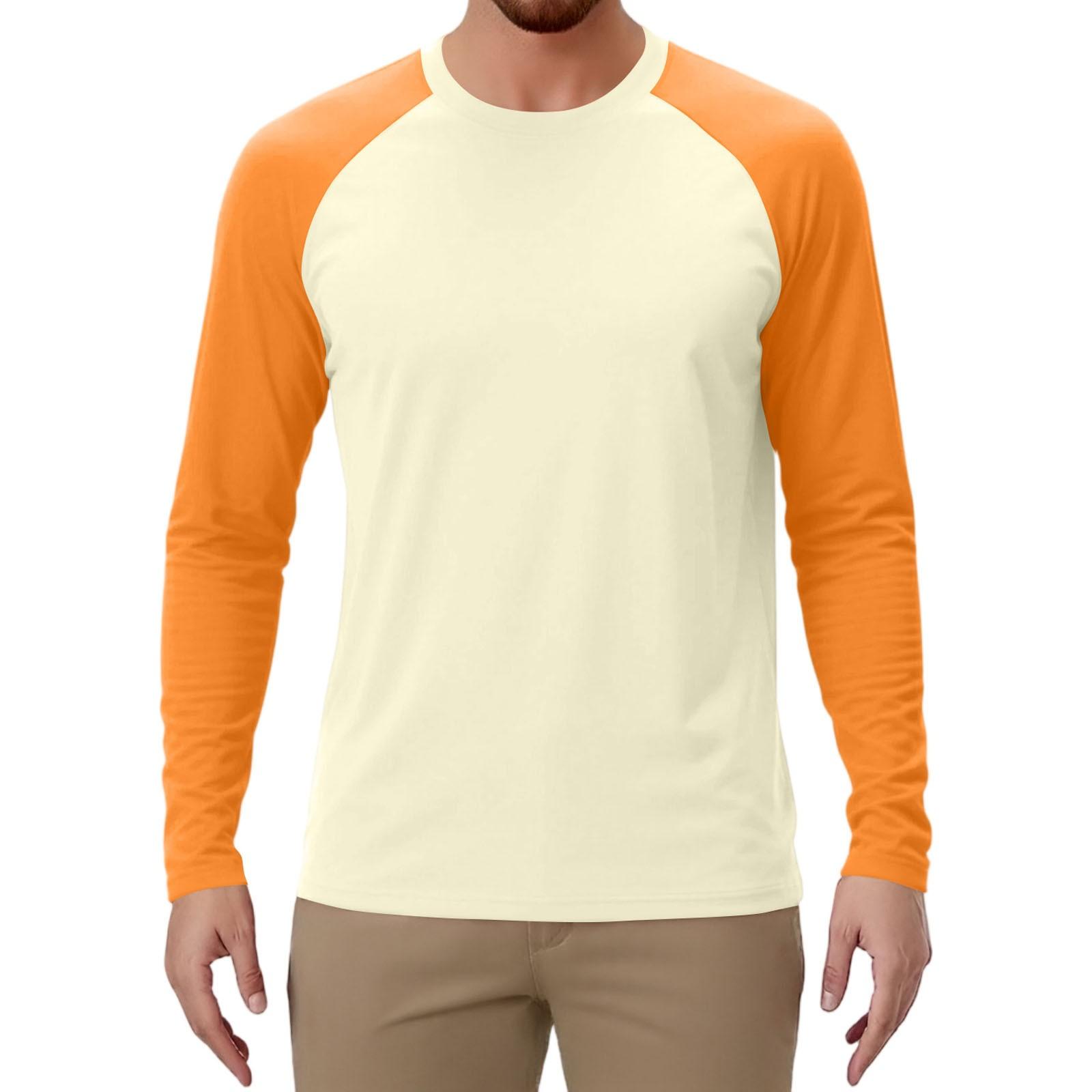 

Мужской спортивный топ с длинным рукавом реглан контрастного цвета L бежевый