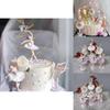 Lindas Figuras Miniatura de Meninas de Balé em PVC Perfeitas Para Enfeite de Bolo e Decoração de Casa de Bonecas