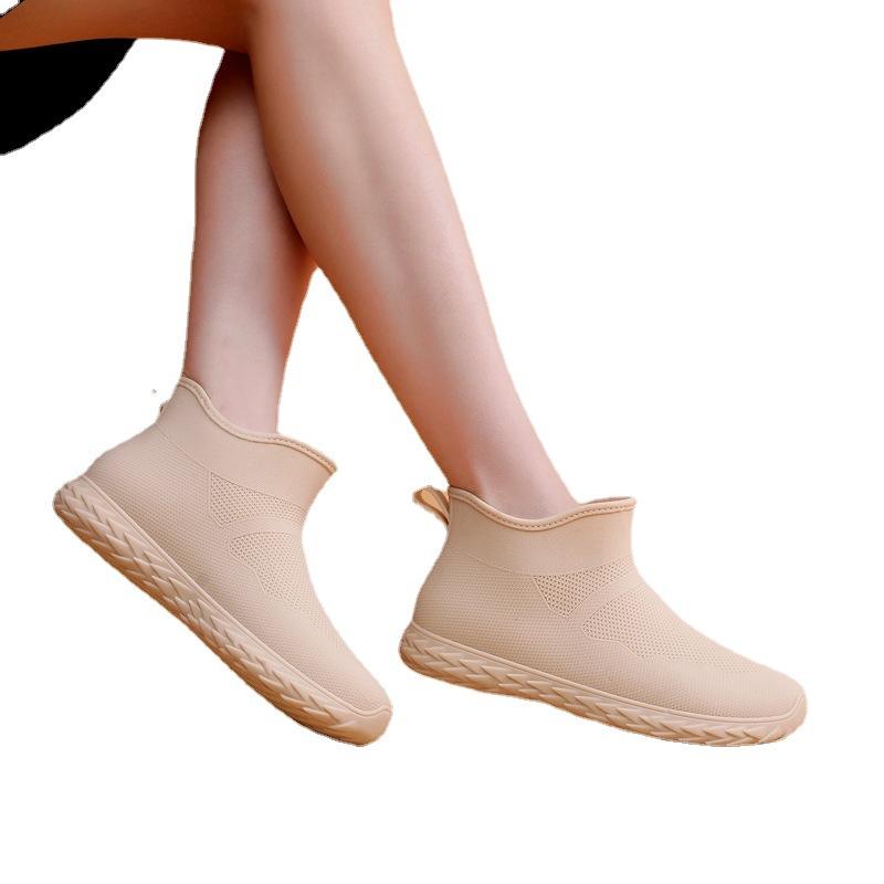Niedrig geschnittene Regenschuhe für Damen zum Tragen in allen Jahreszeiten, modisch und schlicht, wasserdichte Schuhe mit niedrigem Schaft, weich und bequem, einfarbige Regenstiefel