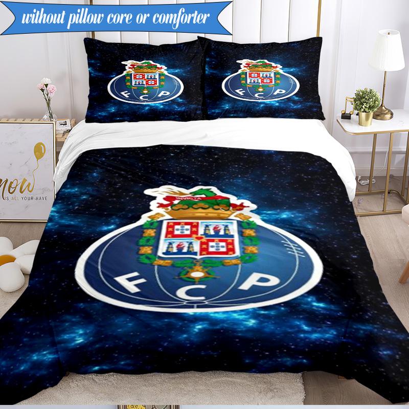 3PCS Fc Space Emblem Printed Soft Bedding Set,Including 1pc Duvet Cover And 2pcs Pillowcases Perfect for Bedroom, Dormitory, Fan gift