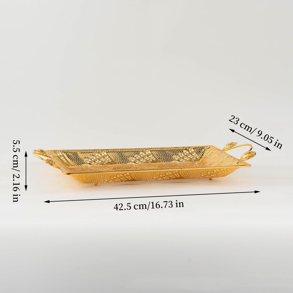 Assiette à fruits européenne, Assiette creuse en alliage pour la maison, Plateau à snacks doré portable, Assiette à bonbons Décoration de salon