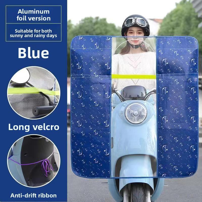 

Summer Insulated Electric Motorcycle Front Windshield, Windproof and Rainproof Film for Scooter, High-Definition Transparent Rain Cover PICTURE 2