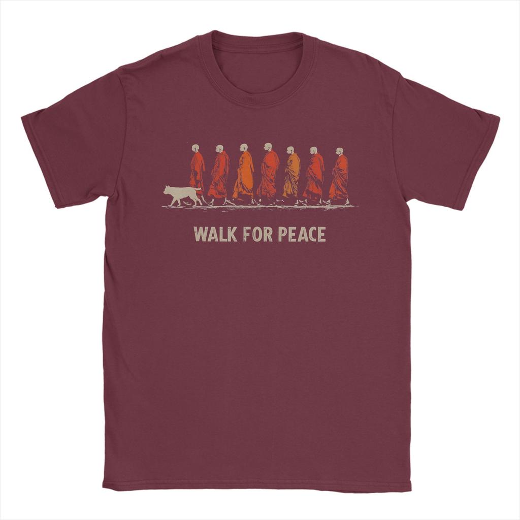 Unisex Peace Walking Monks And Aloka Dog Walk For Peace T Shirt 100 Cotton Clothes Funny Short Sleeve Crewneck Tees TShirt