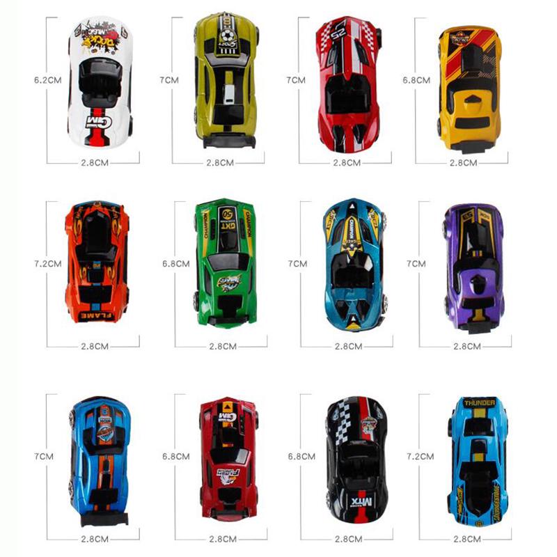 12 ST Barn Baby Tröghets- & Dra Tillbaka Billeksaker Plastmodellfordon För Barn Pojkar