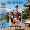kpop BP Fashion  Beach Towel, Microfiber Beach Towel, Perfect For Pool, Beach, Travel, Home Decor Beach Party Fan gifts