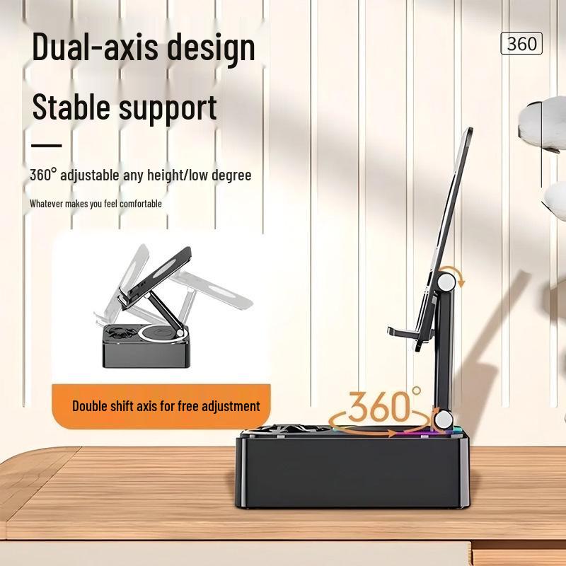 Multifunctional Bluetooth Speaker & Phone Holder: Folding, Rotating Stand for Easy Viewing and Music. Perfect for Lazy Days! Portable and Convenient.