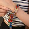 Vintage Ethnic Geometric Silk Scarf Print Bangle – Light Luxury Bracelet