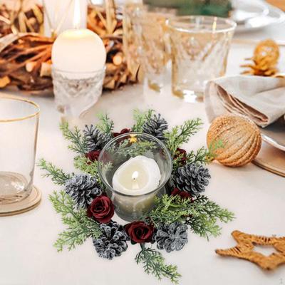 Weihnachtskerzengirlande, künstlicher Kranz für Hochzeit, Kamin, Wohnzimmer