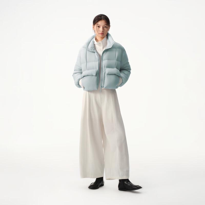 Broadcast Casual Stand Collar H-Line Short Down Jacket