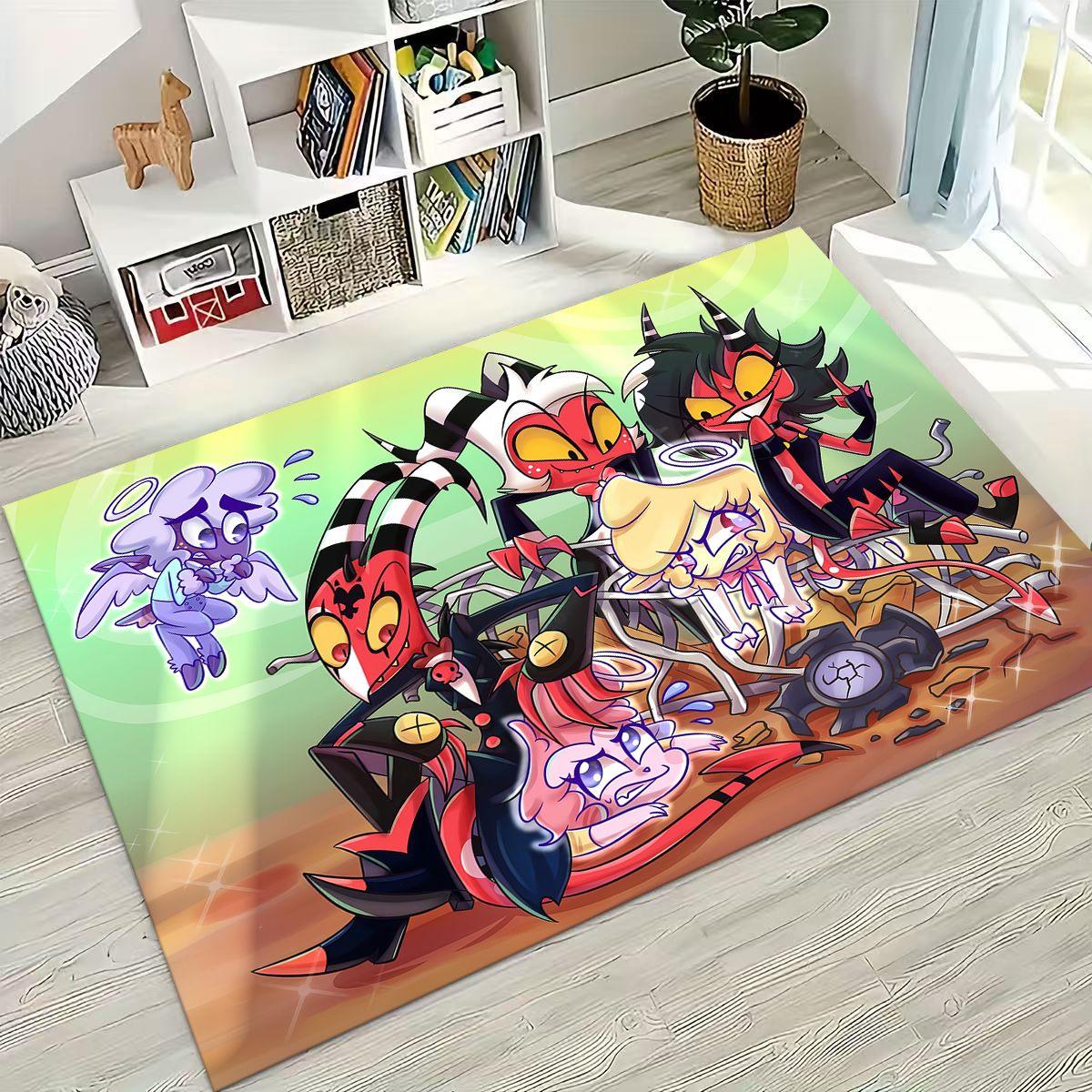 

3D H-Helluva Boss Бліцо H-Hazbin Hotel Мультяшний Килим Килимок для Спальні Вітальні Дивана Домашній Доріжка Декор, Нековзний Килимок для Підлоги 60x90cm( 23x35in )
