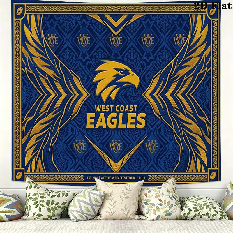 West Coast Eagles Wall Tapestry Aesthetic Wall Hanging Printed Fabric Blanket Decorative Tapestries for Bedroom Living Room Home Decor