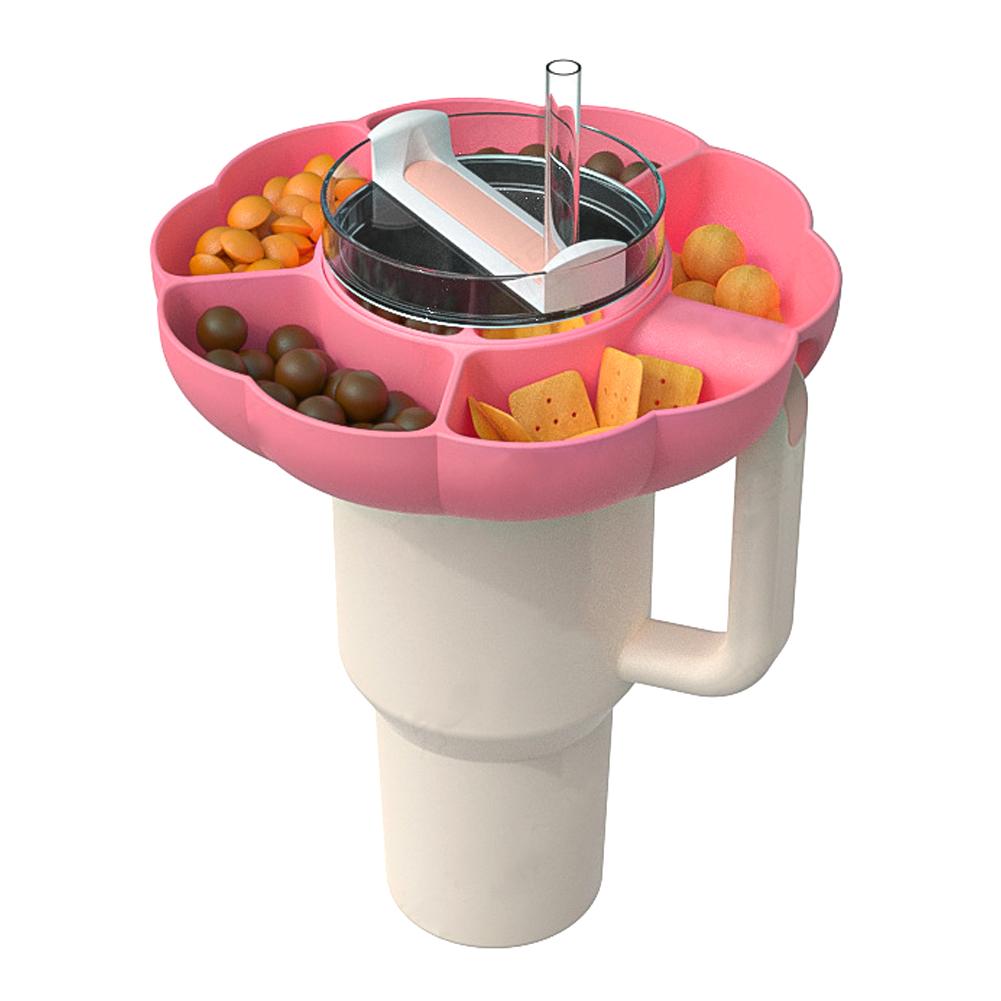 Silicone Snack Tray For 40 Oz Tumbler With Handle Cup Accessories Suitable For Parties Movies Shopping Driving