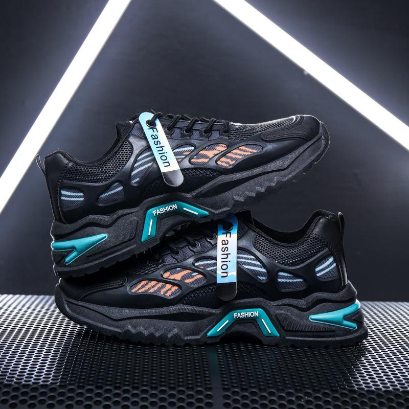 Autumn men's shoes new breathable mesh sports shoes men's trend versatile platform white shoes casual dad trendy shoes
