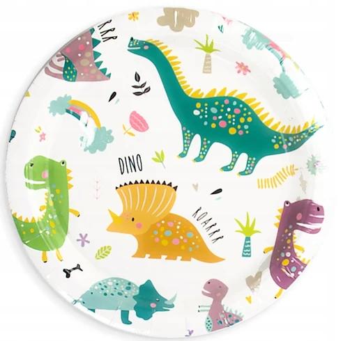 Talerzyki Dinozaur, 18Cm, 6Szt.