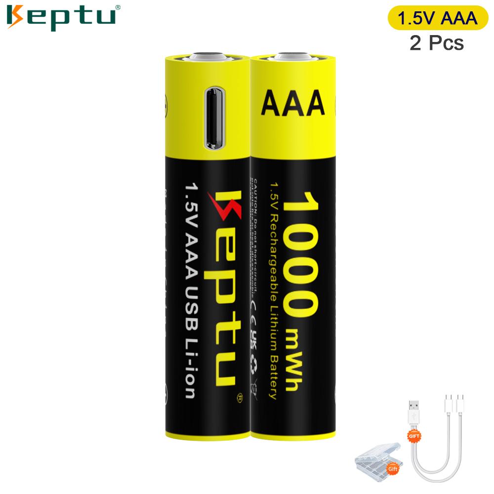 

KEPTU 1000mWh 1.5V AAA перезаряжаемая литий-ионная батарея AAA 3A Bateria батареи для камеры игрушечной машины часов компьютера материнской платы