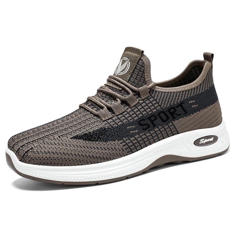 Men's shoes sneakers new breathable fly-woven mesh shoes soft-soled men's single shoes comfortable running shoes fashion shoes men's