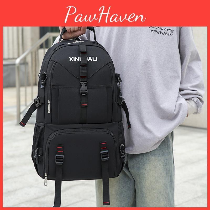Color Outdoor Solid Large Capacity Zipper Backpack Hiking Travel Bag Bag School