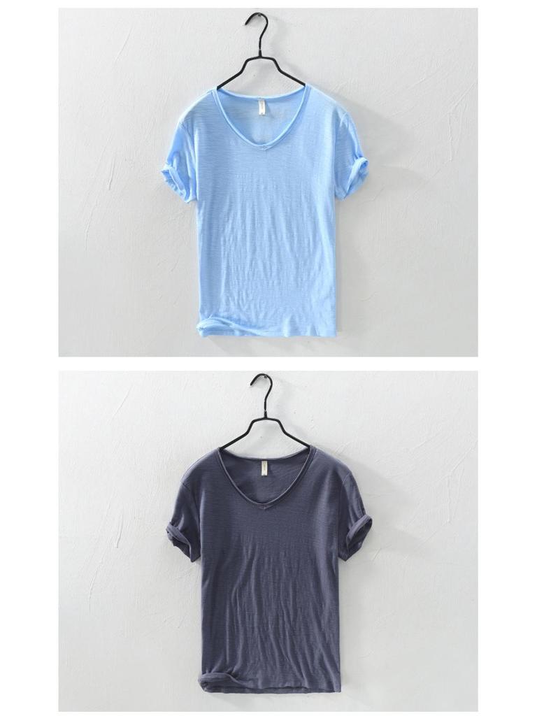 201A Men's Pure Cotton Summer T-Shirt - Short Sleeve, 8 Colors