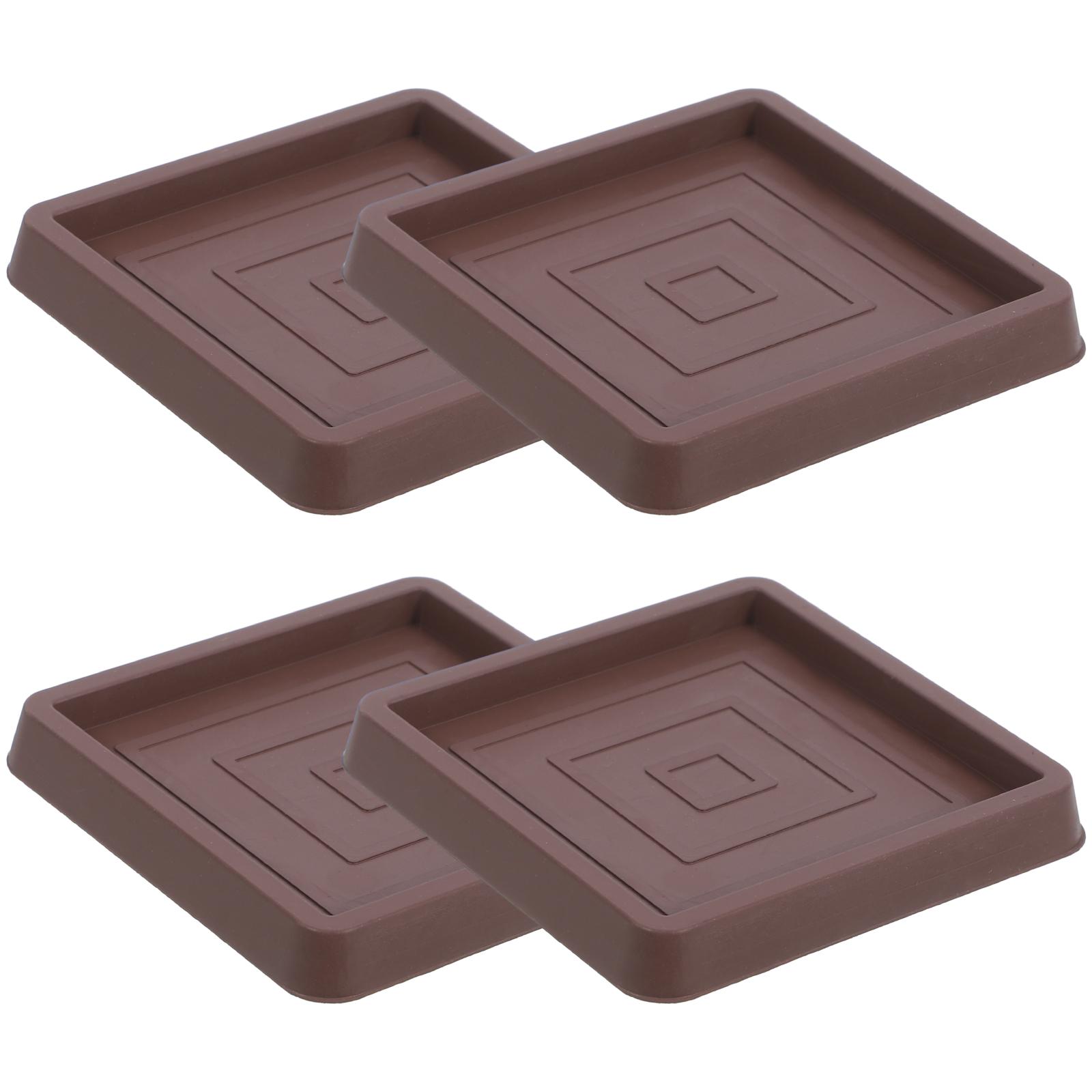 

4 Pcs Non slip Furniture Leg Pads Durable Casters Small Bed Supplies Anti skid Couch Chair Rubber Floor Protectors светло-коричневого