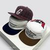 New Men Women Color Block Letter Embroidery Plaid Baseball Hats Sunshade Flat Top Versatile Niche Peaked Caps Retro Fashion Ins