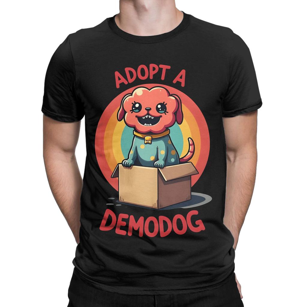 Adopt A Demodog Cute Retro 70s Monster TShirt Summer Harajuku TShirts Adult 100 Cotton O Neck Plus Size 5XL Top Tees Gift