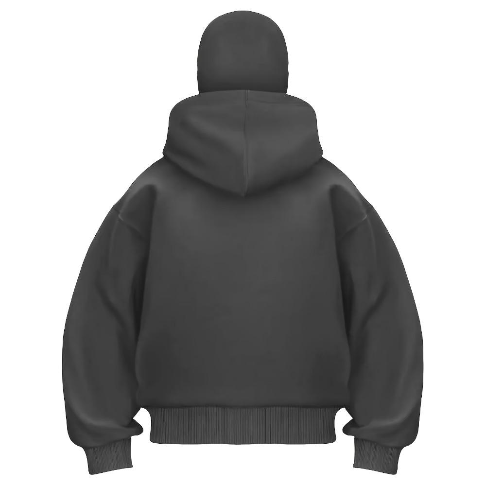 Spring and Autumn Neutral Fashion Trendy Hooded High Street Zipper Lined Sweatshirt Double Hat
