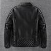 Giacca in Vera Pelle di Mucca Nera Uomo Giubbotti Motocicletta Bomber Abbigliamento da Equitazione Biker Cappotto in Pelle da Uomo Autunno