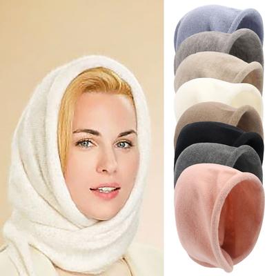 Écharpe d'hiver pour femme, bonnet une pièce, imitation cachemire, tricoté, bonnet en laine enveloppé DIY
