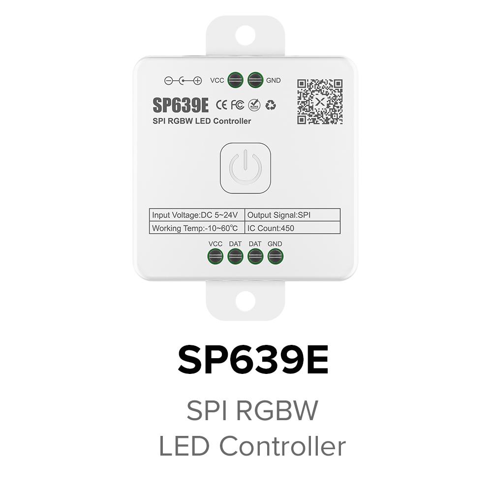 SP630E All In One LED Controller 5CH PWM SPI Pixels LED Light Strip WS2812B WS2811 SK6812 FCOB 5050 RGB RGBW CCT Music BT 5V-24V