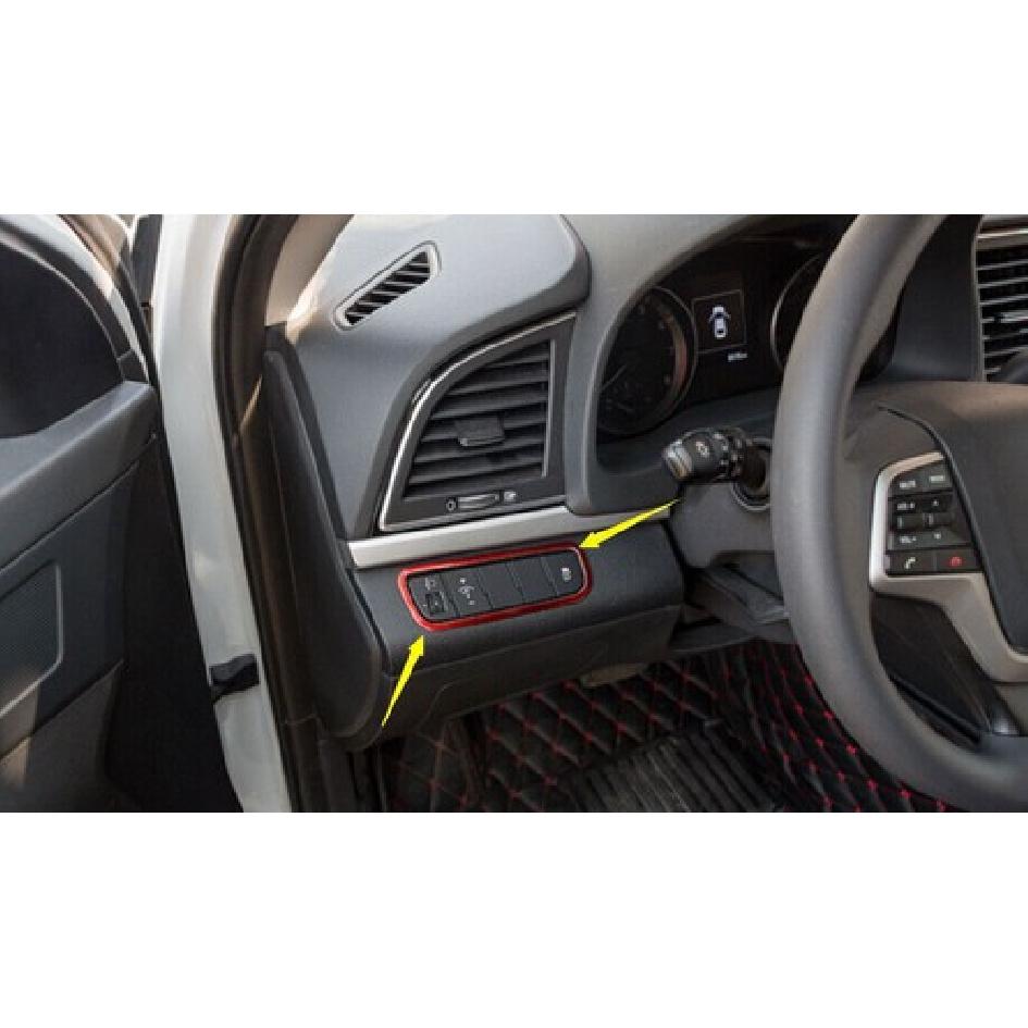 Fit For Hyundai Elantra 2017- Titanium Red Headlight Button Frame Cover Trim