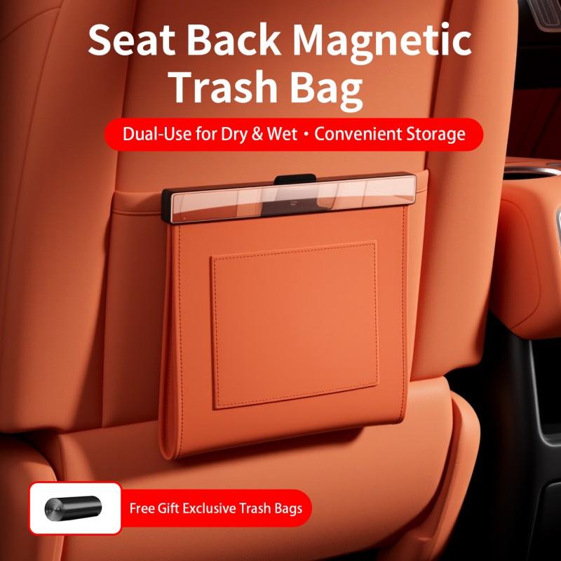 Car Trash Bag for BYD ATTO 2/3 SEAL U Dolphin Sealion 7 SEAL Seat Back Car Garbage Bin Leather Magnet Closure Design Waterproof