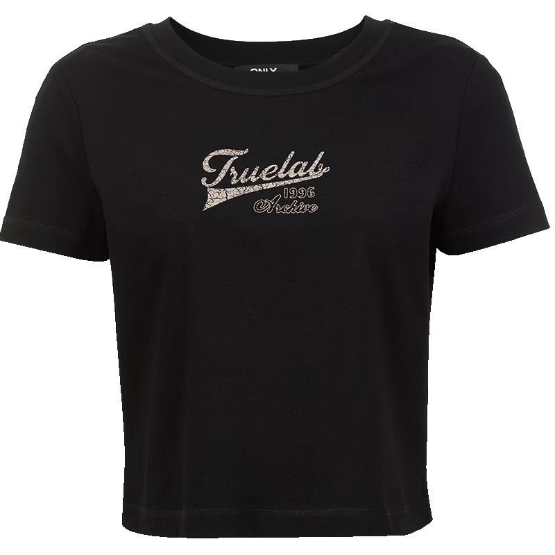 ONLY Women s Cotton Letter Print T-Shirt L