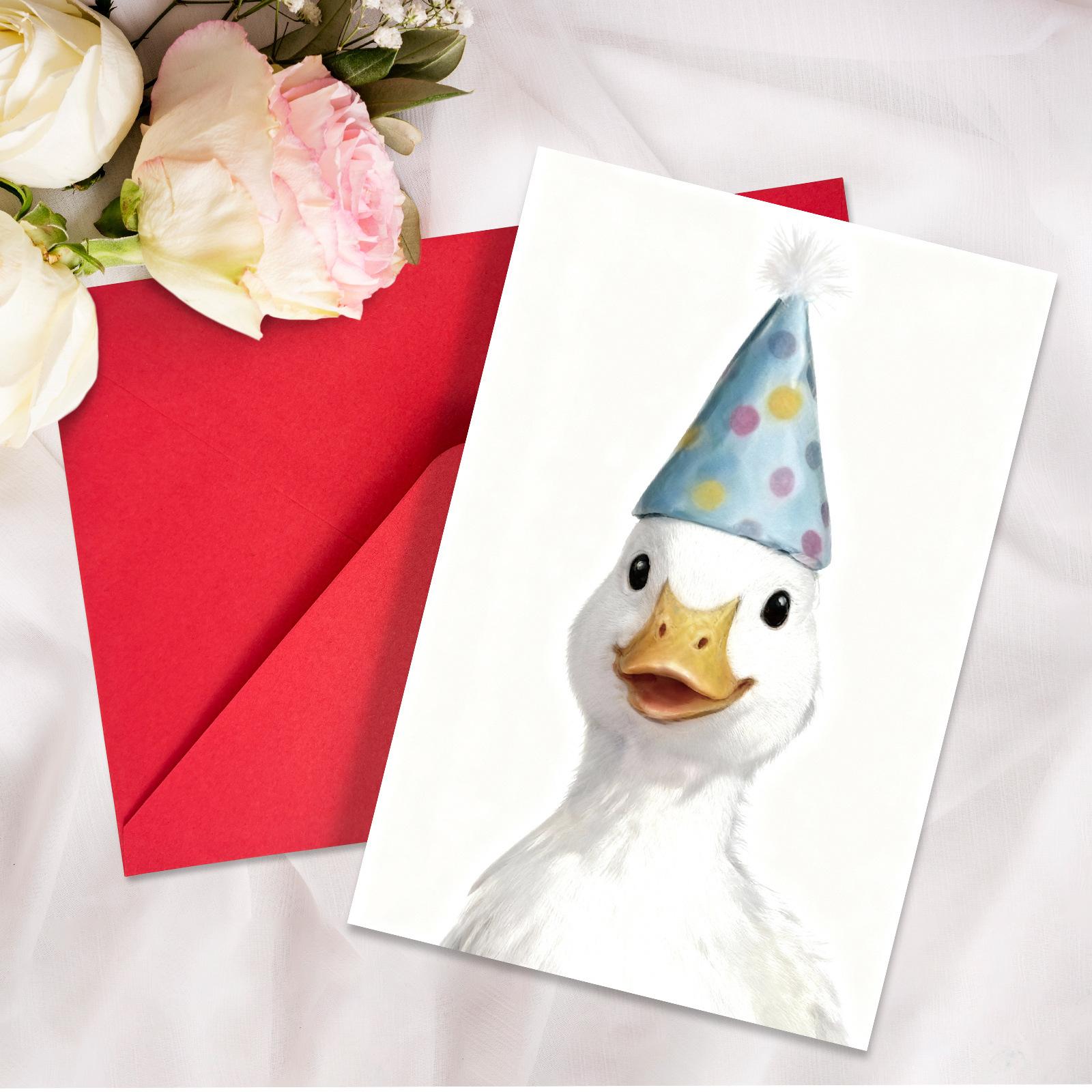Creative Greeting Card Envelope Set Cute Animal Birthday Wishes Message Card Handwritten Card Greeting Card T020402120