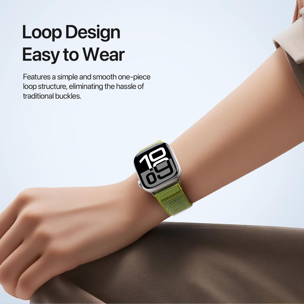 DUX DUCIS YE Series Watch Band For Apple Watch Series 10 Ultra 9 8 7 SE 6 5 4 3 2 1 46mm 49mm 45mm 44mm 42mm Nylon Braided Loop Strap