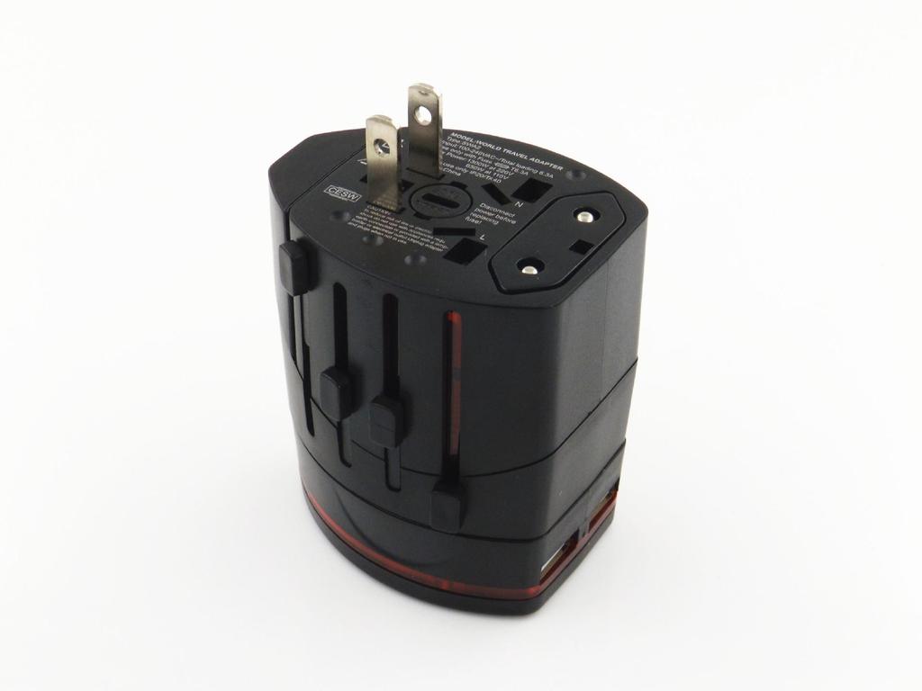 Globaler Reise-Steckerleiste mit Universal-USB-Adapter