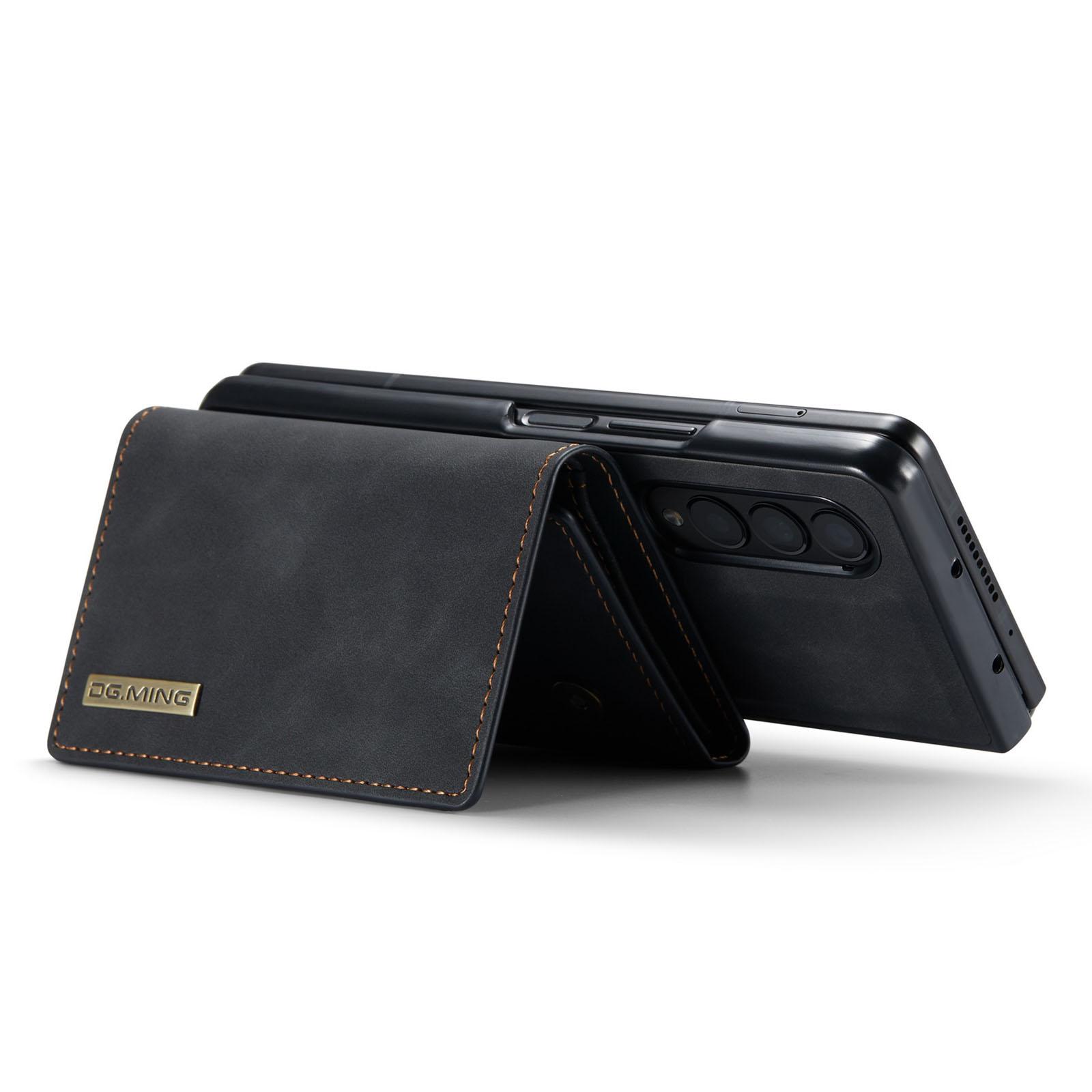 

DG.MING M1 Series for Samsung Galaxy Z Fold4 5G Phone Case Detachable 2-in-1 Wallet Phone Case Wear-resistant Cell Phone Case Brown