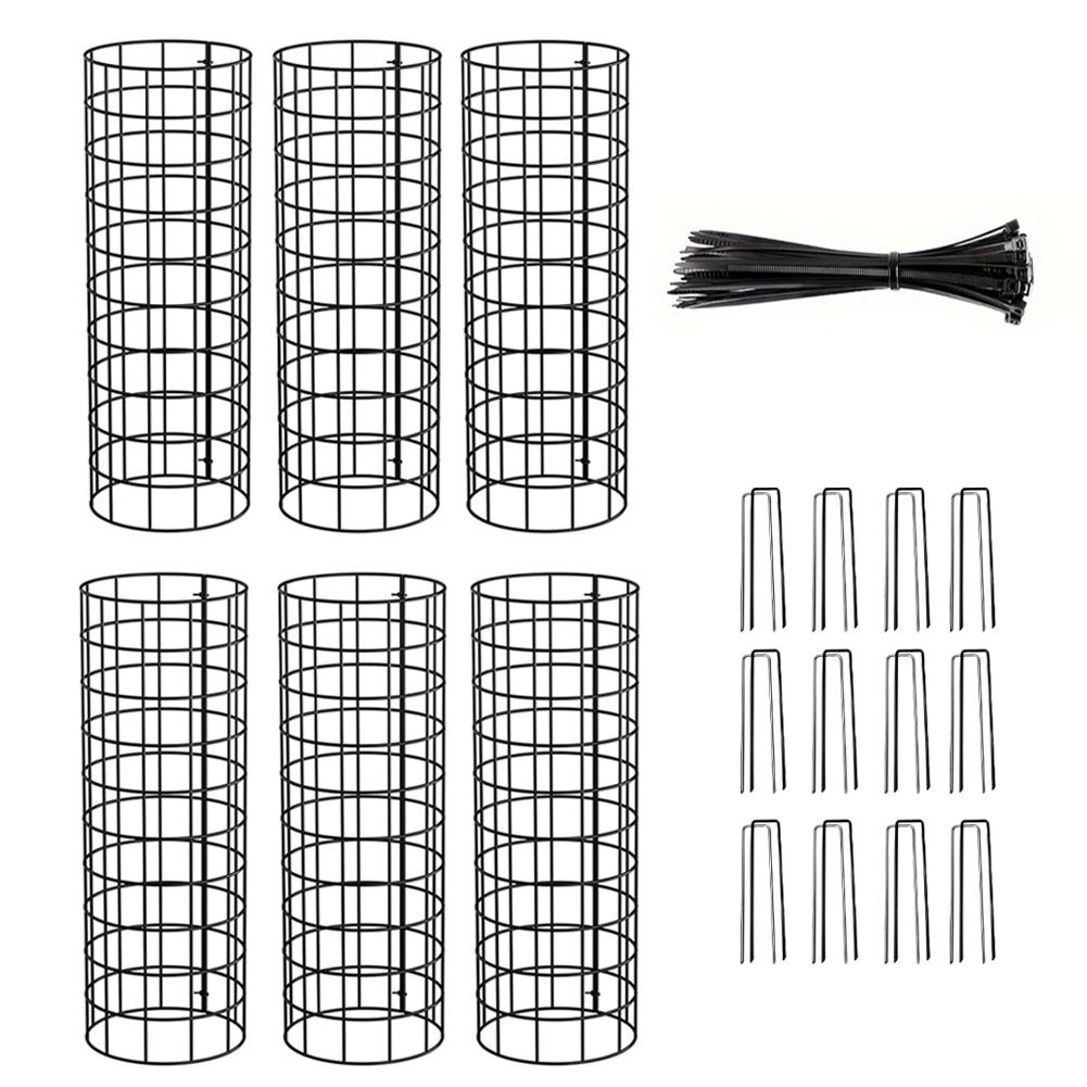 

6 Pcs Tree Trunk Protector with Zip Ties & Stakes Metal Garden Protection Tree Wrap Cage Tree Wraps for Damaged Bark Protector