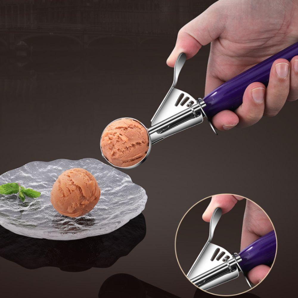 Plastic Handle Ice Cream Ball Scoop Stainless Steel Fruit Scoop Ice Cream Digger  Watermelon