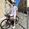 DAREVIE Radsport-Set Herren 90kg/m³ 3D Stoßdämpfendes Polster Schnelltrocknend Weiß Radsportbekleidung Für Herren Weich Leicht Herren Radsporttrikot PRO