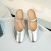 Summer Dinner Temperament Silver Bag Head with Mary Jane Half Slippers Women's Summer Wear