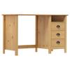 Hill Desk with 3 Drawers 120x50x74 Cm Solid Pine