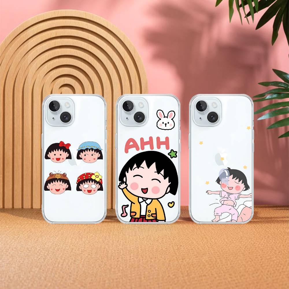 C-Chibi Cute M-Maruko-chan-S Phone Case For IPhone 17 16 15 12 11 Pro Max 14 Plus 13 Mini Clear Cover Soft Funda