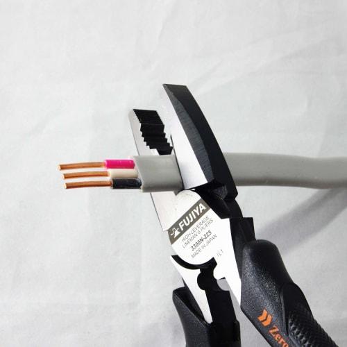 Fujiya Electrician's Eccentric Pliers, Zero BLACK 3300N-225