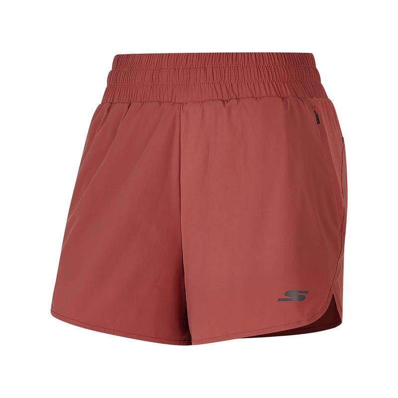Skechers Sports Casual Moisture-Wicking Breathable Elastic Sports Shorts Women shorts Crimson P324W076-04NL S
