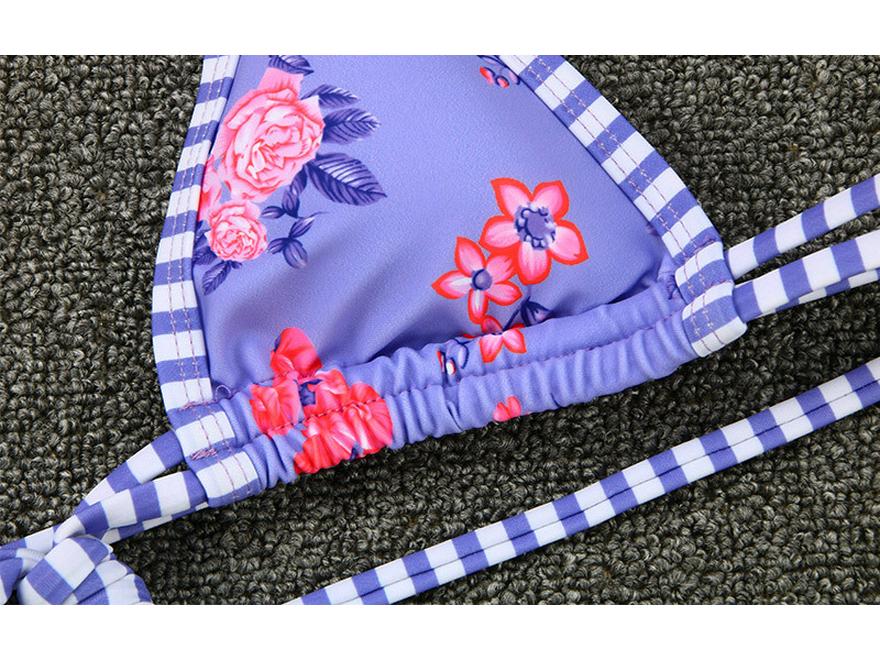 2024 Women's Contrast Color Split Swimsuit with Strap - European & American Style