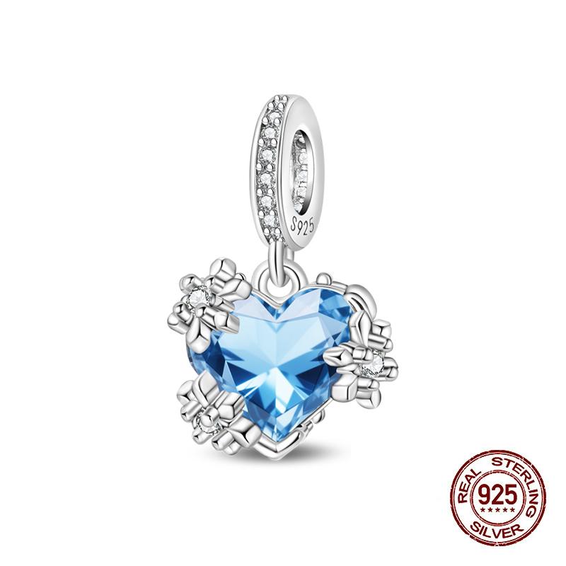 Original 925 Silver Charms Beads Winter Snowflake Snowman Igloo Penguin Pendants Fit Bracelet Charms Women Jewelry Gift