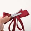 Elegant Bow Ribbon Hair Clip Fashion Simple Solid Satin Spring Clip Hair Pin Retro Headband with Clips Girls Hair Accessories