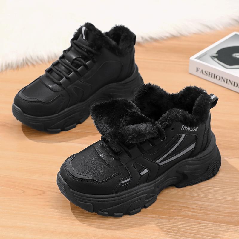 TUINANLE Šilti žieminiai sportbačiai moterims, kasdieniai sportiniai batai, riedlenčių treniruokliai, pliušinis komfortas, sniego batai