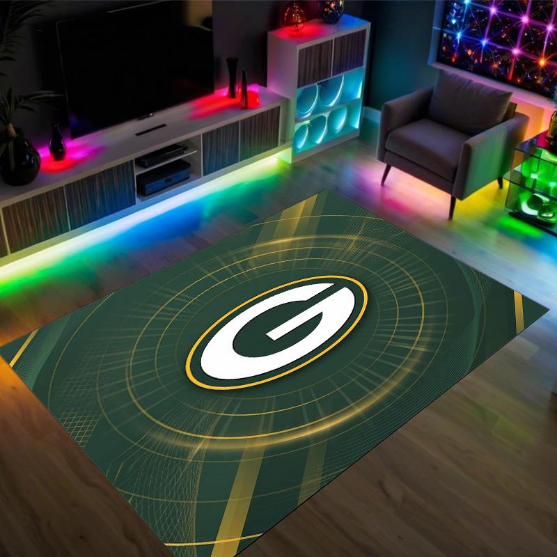 Tappeto in Velluto Cristallo Design Green Bay Packers Accogliente Non?Tappeto Stampato Antiscivolo per Camera da Letto Soggiorno Ingresso