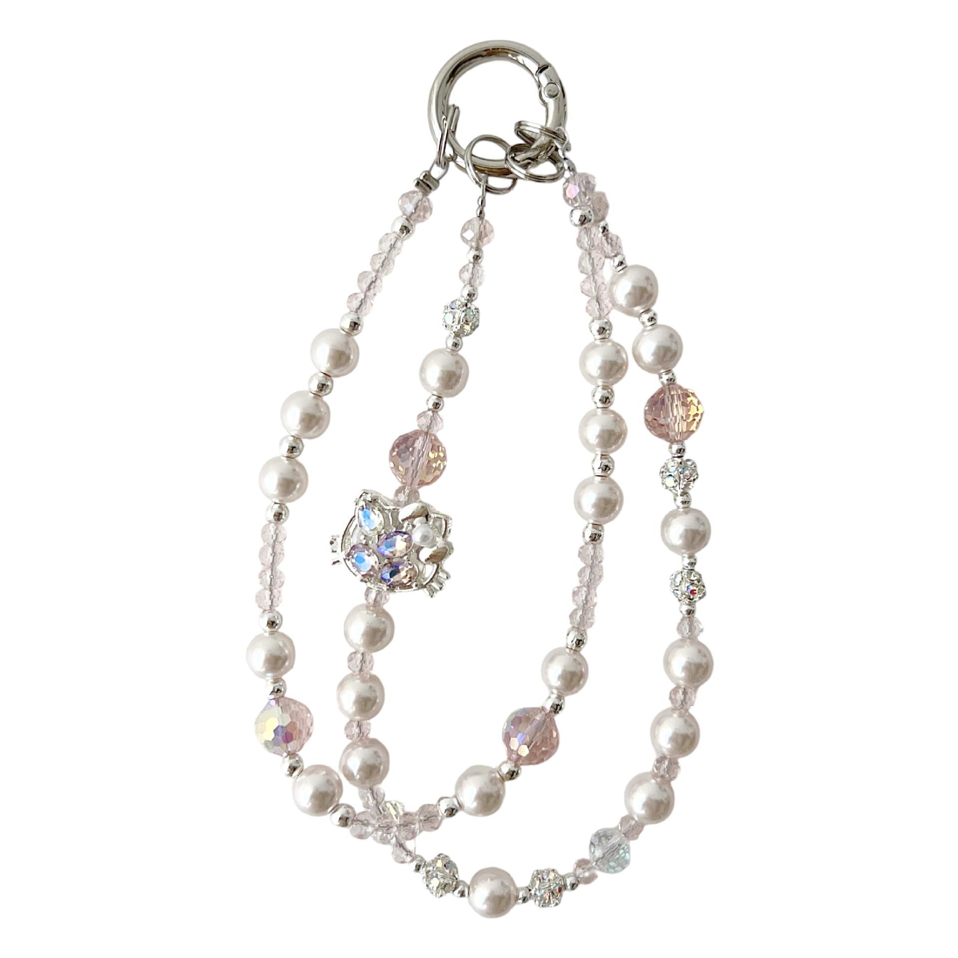 Изысканный кулон KT из двух нитей жемчуга и кристаллов: Модный, Универсальный, Высококлассный Орнамент